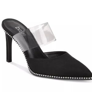 Bar III Brielle Black Heels with Clear Strap